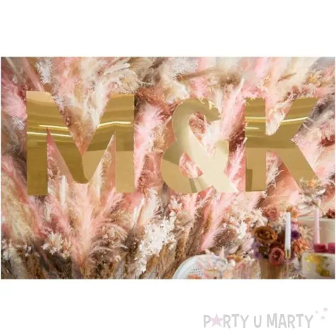 litera lustrzana z zloty partydeco 47x60 cm