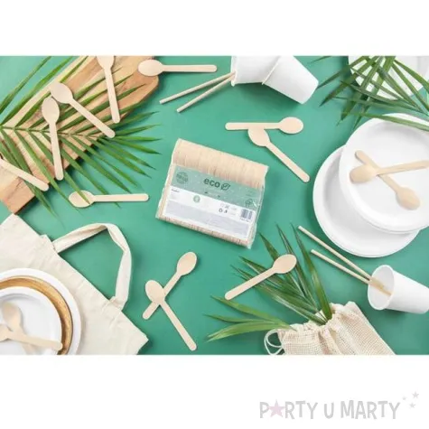 lyzeczki drewniane ekologiczne partydeco 100szt 16cm