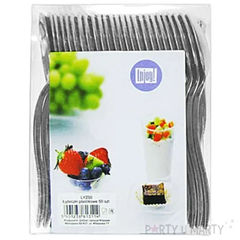 lyzeczki plastikowe chrom 10 cm 50 szt