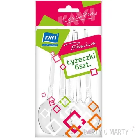 lyzeczki plastikowe premium transparentne ravi 6 szt