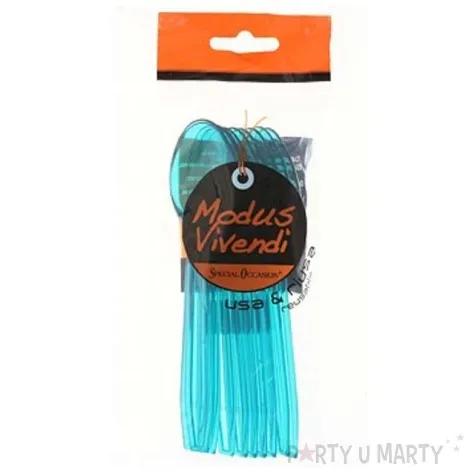 lyzki plastikowe blekitne transparentne 15 cm 10 szt