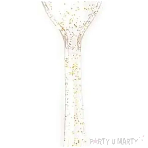 lyzki plastikowe brokatowe zlote partypal 20 szt