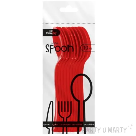 lyzki plastikowe classic czerwone partypal 10 szt