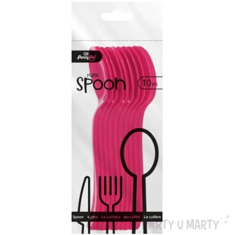 lyzki plastikowe classic fuksja partypal 10 szt