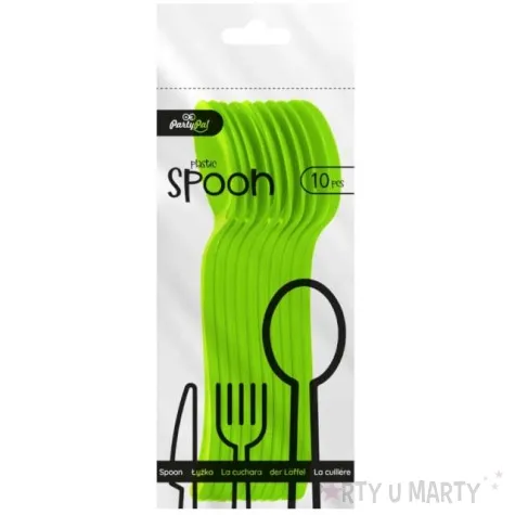lyzki plastikowe classic limonkowe partypal 10 szt