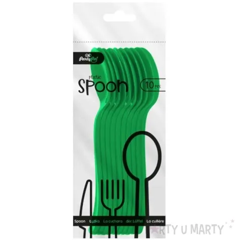 lyzki plastikowe classic zielone ciemne partypal 10 szt