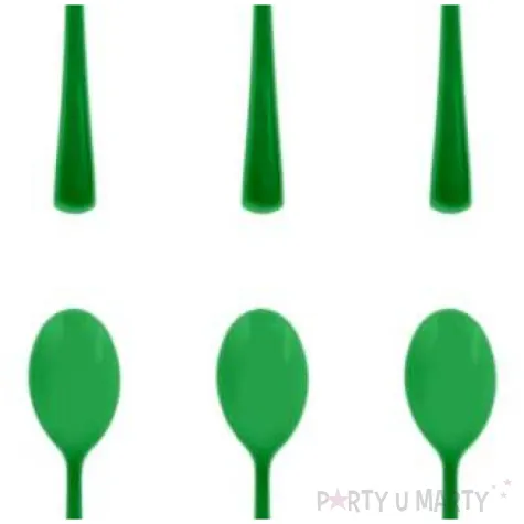 lyzki plastikowe classic zielone ciemne partypal 10 szt