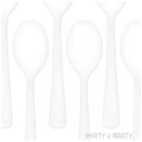 lyzki plastikowe dlugie biale partypal 10 szt