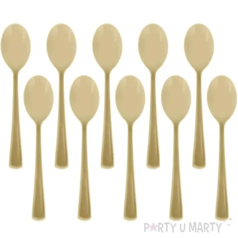 lyzki plastikowe dlugie zloto antyczne partypal 10 szt