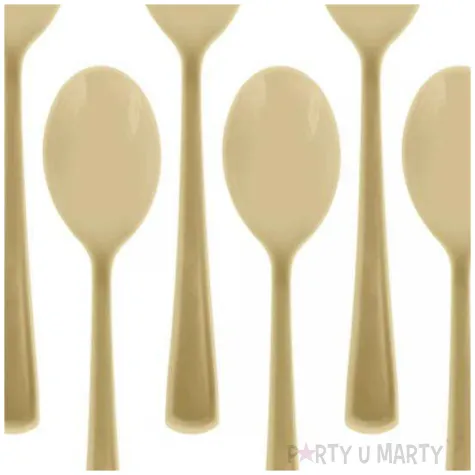 lyzki plastikowe dlugie zloto antyczne partypal 10 szt