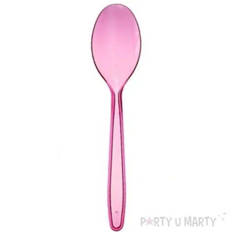 lyzki plastikowe fuksja transparentne 18 cm 24 szt