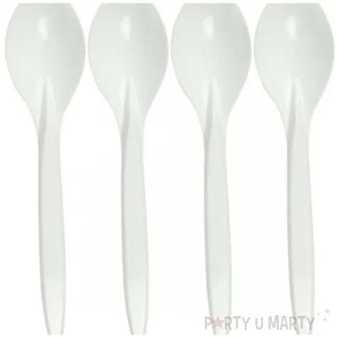 lyzki plastikowe wielorazowe arpex bialy 18 cm 8 szt