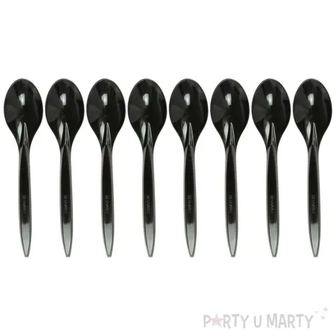 lyzki plastikowe wielorazowe arpex czarny 18 cm 8 szt