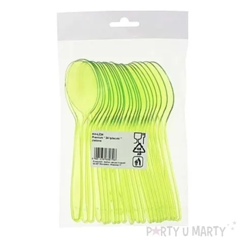 lyzki plastikowe zielone transparentne 18 cm 24 szt