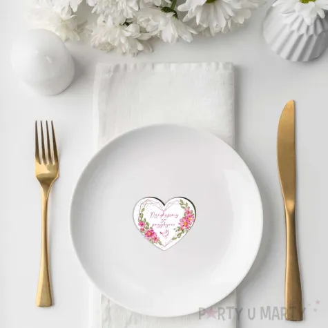 magnes komunia swieta rozowe serce upominek dla gosci pamiatka 6 x 7 cm