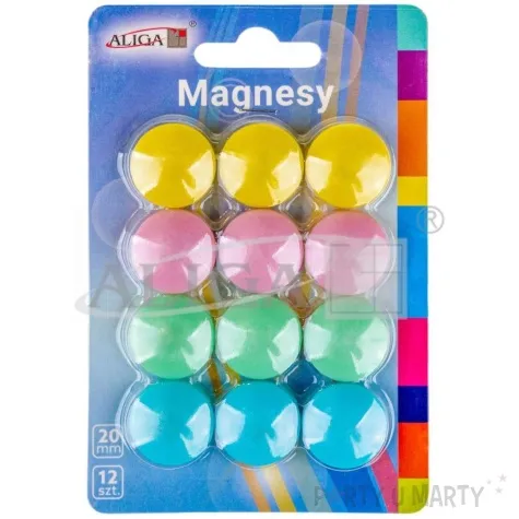 magnesy classic mix pastelowy aliga 20 mm 12 szt