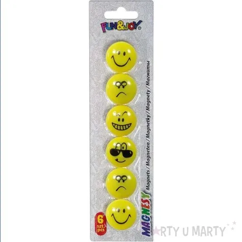 magnesy emoji usmiechy zolte titanum 28 mm 8 szt
