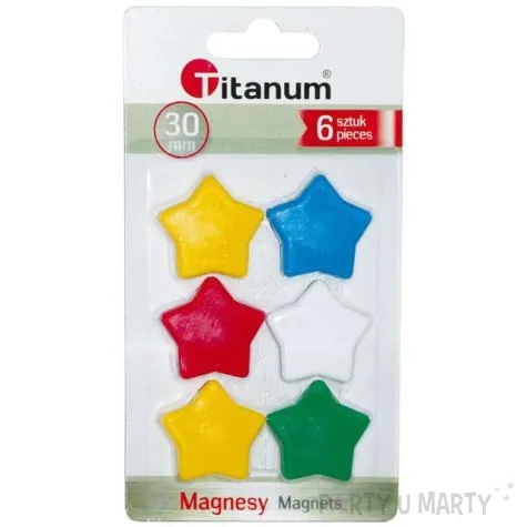 magnesy gwiazdy kolor mix titanum 30 mm 6 szt