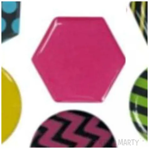 magnesy okragle i szesciokatne wzory geometryczne kolor mix titanum 26 mm 6 szt