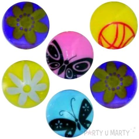 magnesy okragle wiosenne wzorki kolor mix titanum 30 mm 6 szt