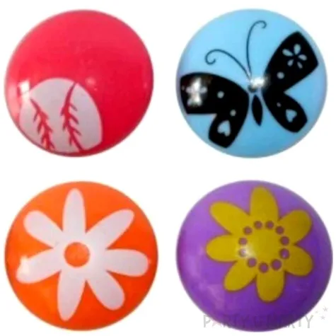 magnesy okragle wiosenne wzorki kolor mix titanum 40 mm 4 szt