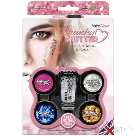 make up party brokat chunky mix paintglow zestaw