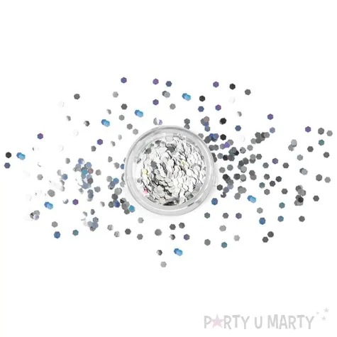 make up party brokat holograficzny srebrny partydeco 3g
