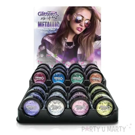 make up party brokat metalizowany gruby rozowy paint glow