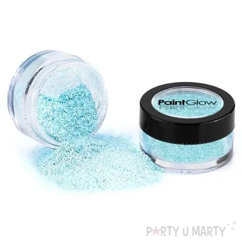 make up party brokat opalizujacy drobny blekitny paint glow