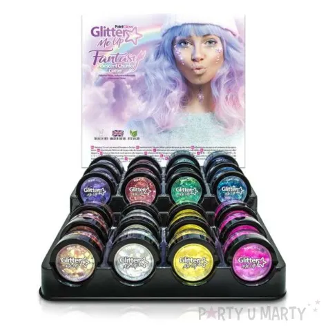 make up party brokat opalizujacy gruby rozowy paint glow