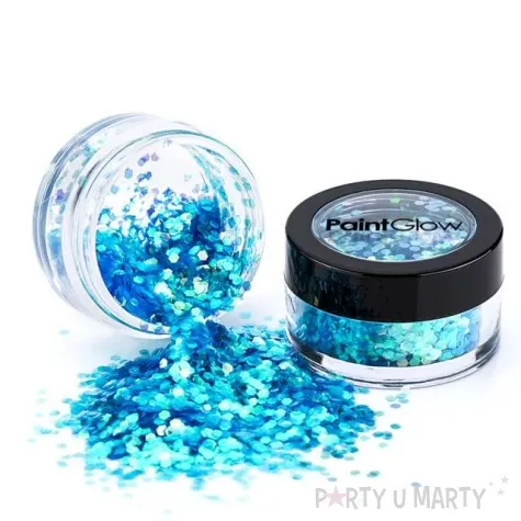 make up party brokat opalizujacy sredni blekitny paint glow