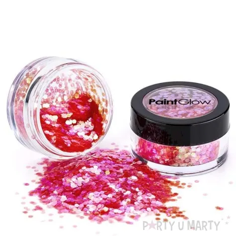 make up party brokat opalizujacy sredni czerwony paint glow