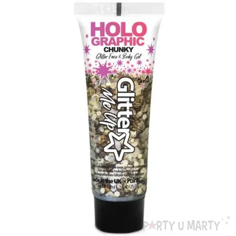 make up party brokat w zelu chunky holo zloty paintglow 12 ml