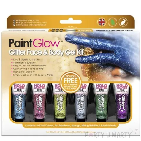make up party brokat w zelu mix paintglow zestaw