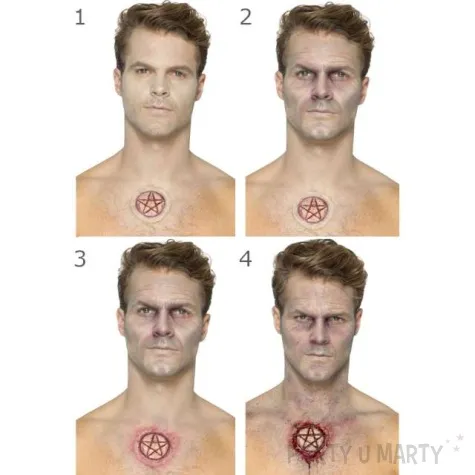 make up party charakteryzacja blizn pentagram smiffys