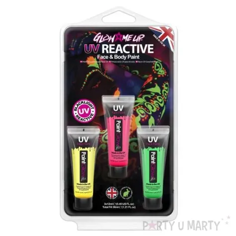 make up party farba do makijazu uv pro mix paint glow 3x12 ml