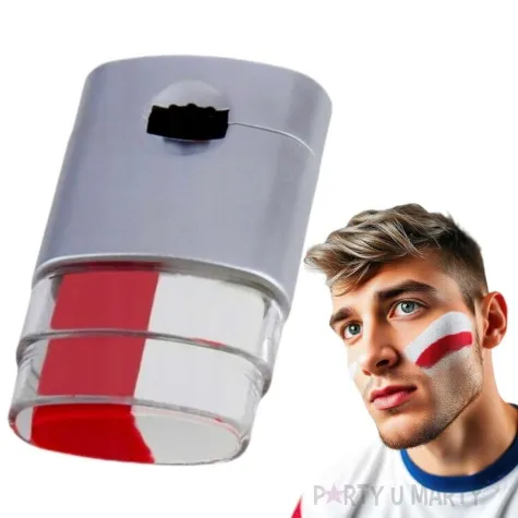 make up party farbka do twarzy w sztyfcie bialo czerwona