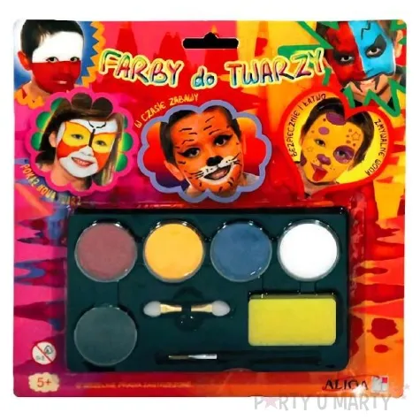 make up party farby do twarzy aliga 5 kolorow