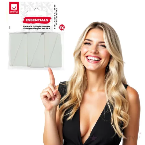 make up party gabki do makijazu trojkatne smiffys 6 szt