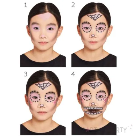 make up party halloween dia de muertos smiffys zestaw