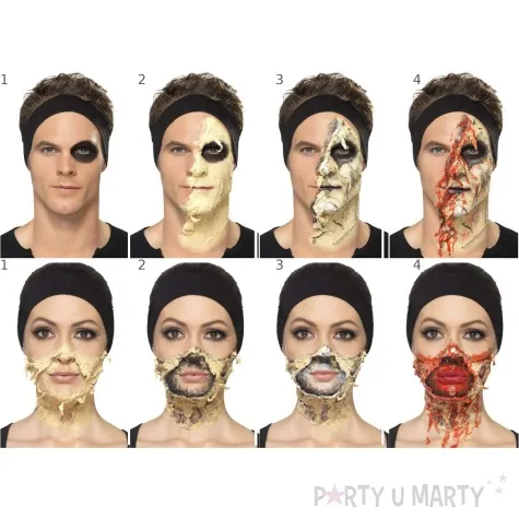 make up party halloween krwawe zombie smiffys zestaw