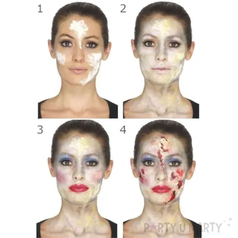 make up party halloween lady zombie smiffys zestaw