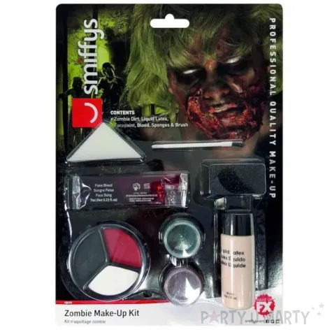 make up party halloween straszny zombie smiffys zestaw