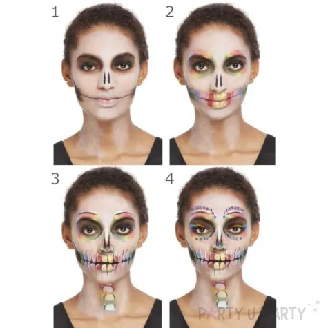 make up party halloween teczowa smierc smiffys zestaw