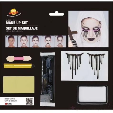 make up party halloween upiorna zakonnica guirca