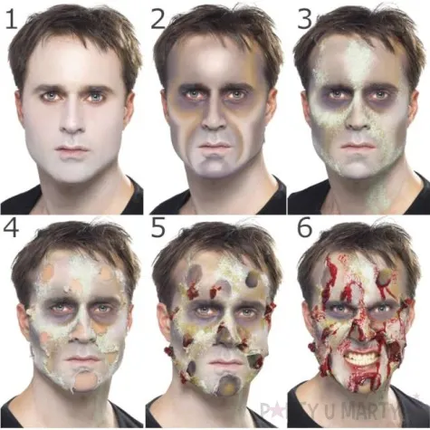 make up party halloween zombie smiffys zestaw
