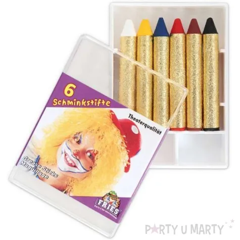 make up party klaun kredki fries