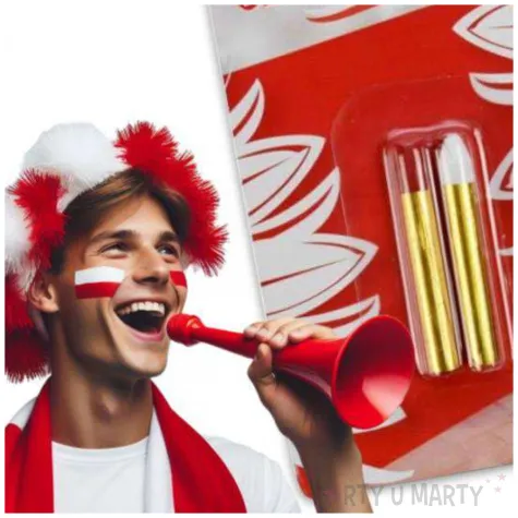 make up party kredki do twarzy kibic bialo czerwone arpex 2 szt