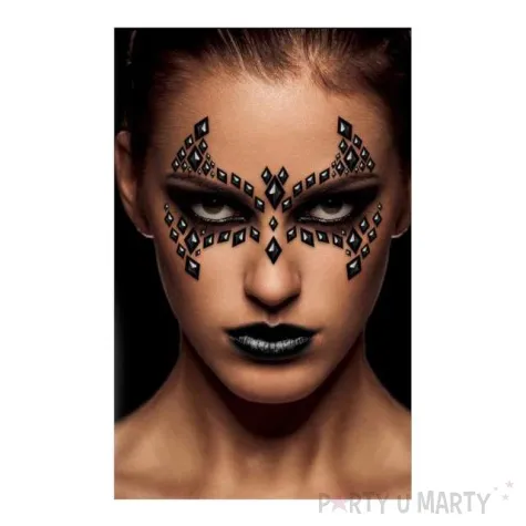 make up party krysztalki na twarz nietoperz czarny guirca