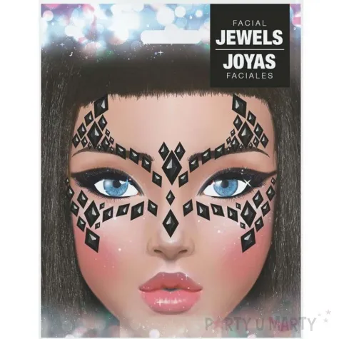 make up party krysztalki na twarz nietoperz czarny guirca